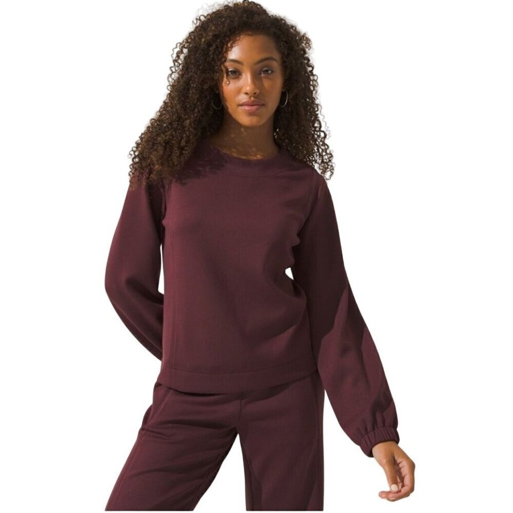 Soma Wknd Size S Soft Burgundy Red Tech Scuba Pullover Crewneck Sweatshirt‎